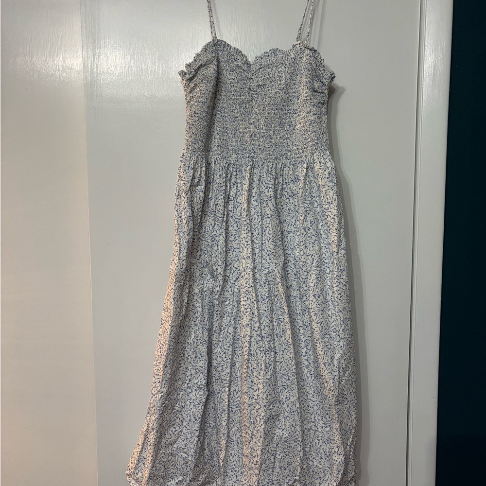 Blue and white Floral Spaghetti Strap Dress